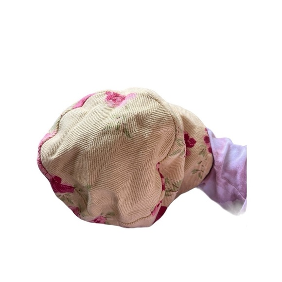 Yellow floral y2k inspired bucket hat short brim - Picture 3 of 3